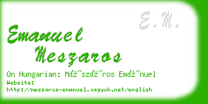 emanuel meszaros business card